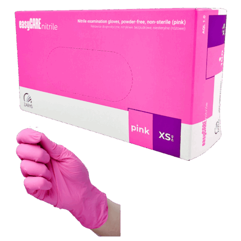 Rękawiczki easyCare nitrile bezpudrowe pink M