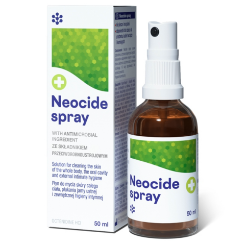 Neocide Spray 50ml antyseptyczny preparat na uszkodzon na skórę na bazie oktenidyny